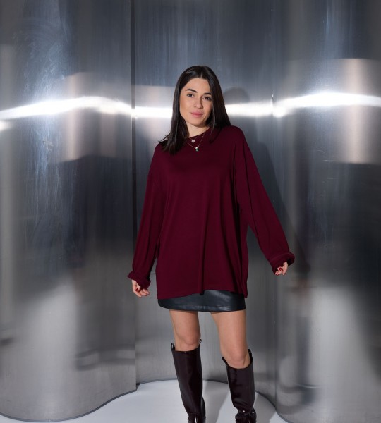 Лонгслів Daily Luxe Бордо | Showroom By Nona — зображення 3